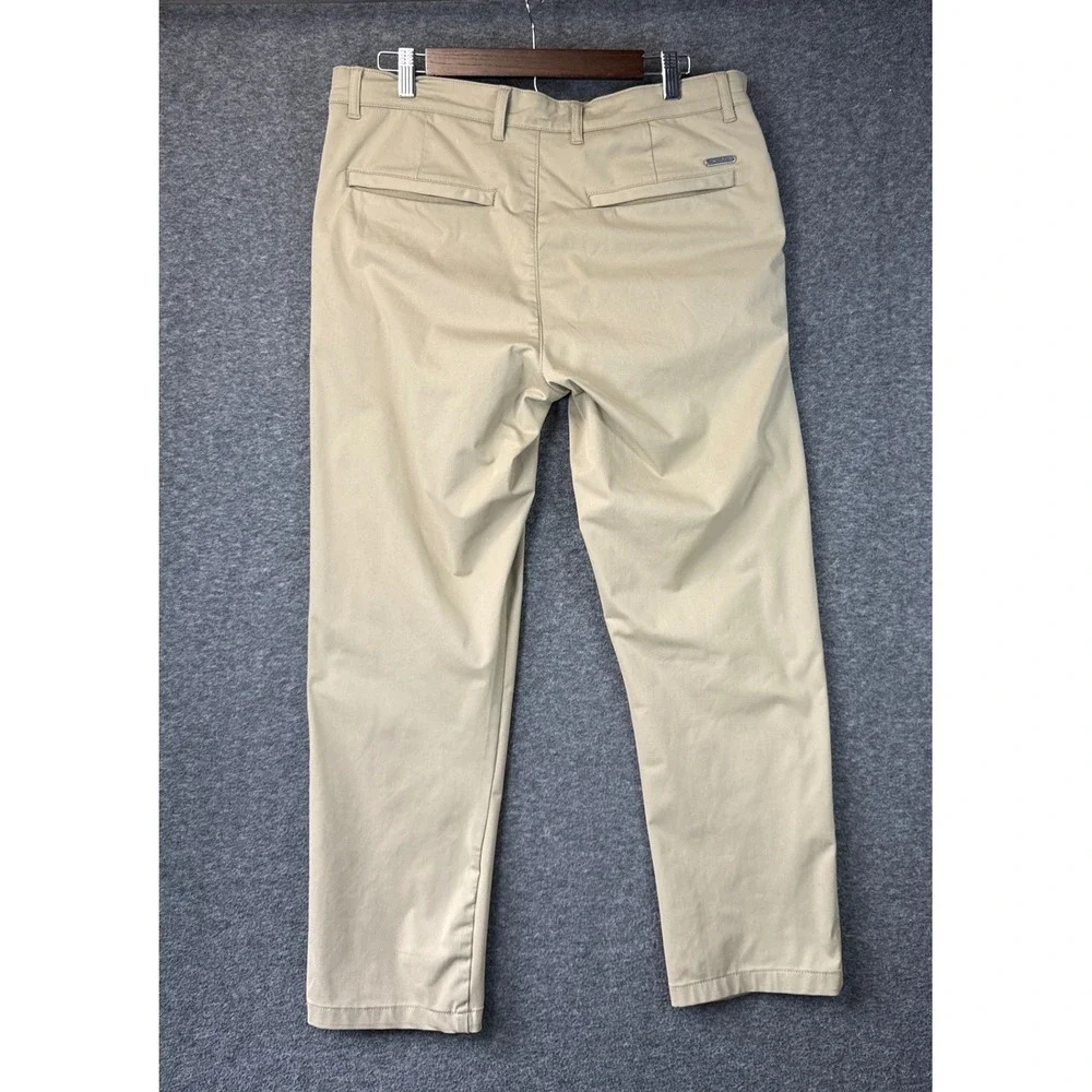 Twillory Performance Pants Mens 36x28 Trim Fit Khaki Golf Technical Fabric Chino
